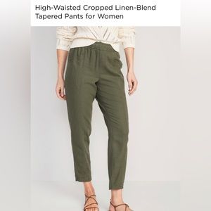 Old Navy High-Waisted Cropped Linen Tapered Pant